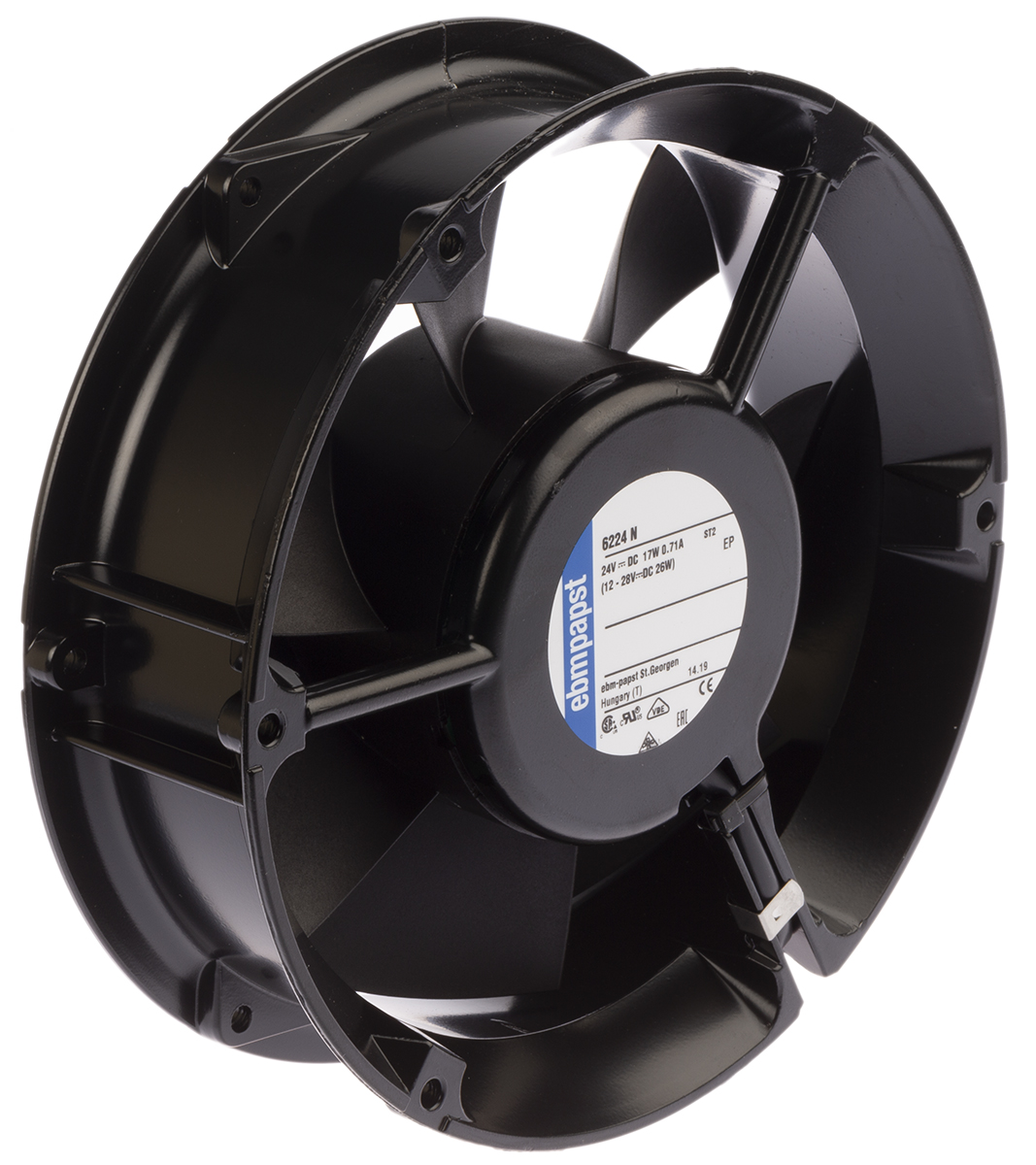 ebm-papst 6200 N Series Axial Fan, 24 V dc, DC Operation, 410m³/h, 17W, IP20, 172 x 51mm