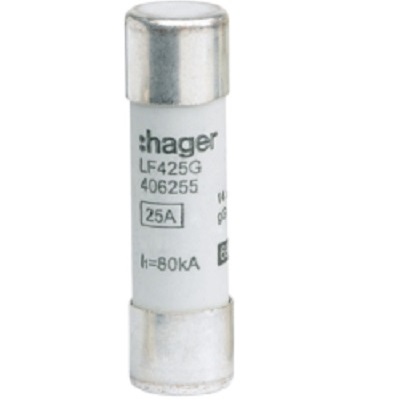 Hager 25A Cartridge Fuse, 14 x 51mm