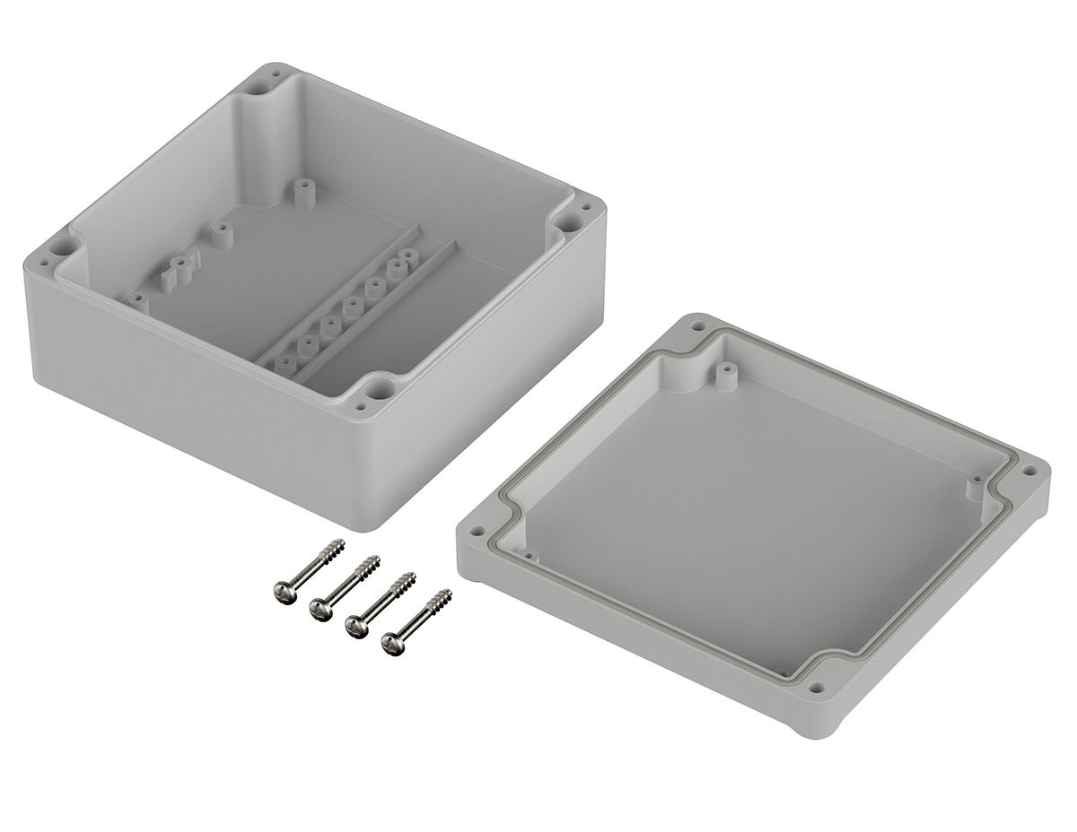 Bopla Euromas II Series Light Grey ABS Enclosure, IP65, Light Grey Lid, 122 x 120 x 57mm