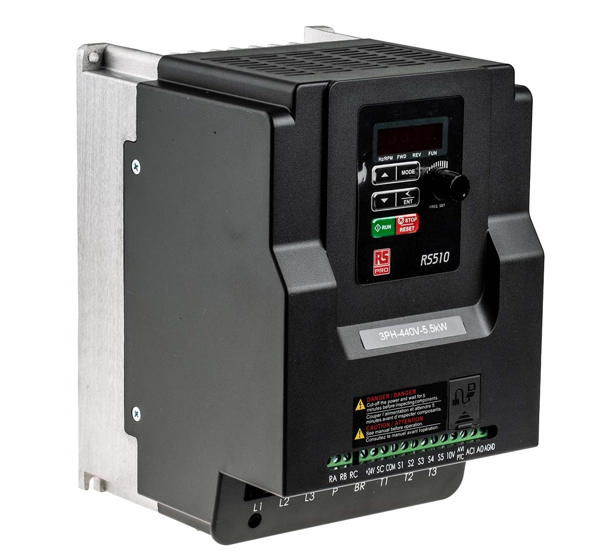 RS PRO Inverter Drive, 5.5 kW, 3 Phase, 380 → 480 V ac, 14.3 A