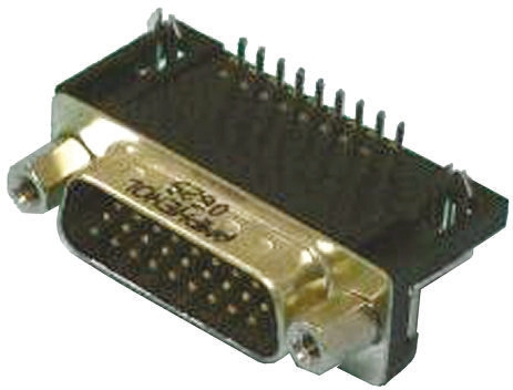 Amphenol Communications Solutions L717HD 44 Way Right Angle Through Hole D-sub Connector Plug, with 4-40 UNC Female