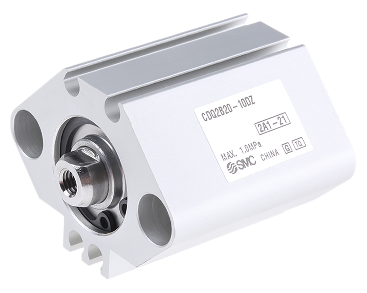 SMC Pneumatic Compact Cylinder - 20 mm Bore, 10 mm CDQ2 Series, Double Acting Acting