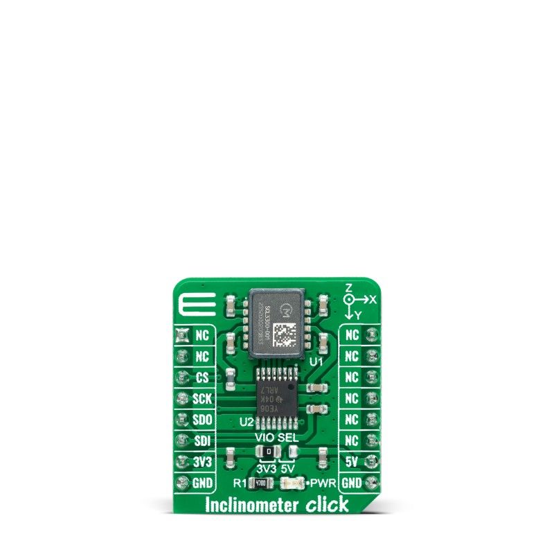 MikroElektronika Inclinometer Click Inclinometer Sensor Add On Board for SCL3300, TXB0106 mikroBUS Socket
