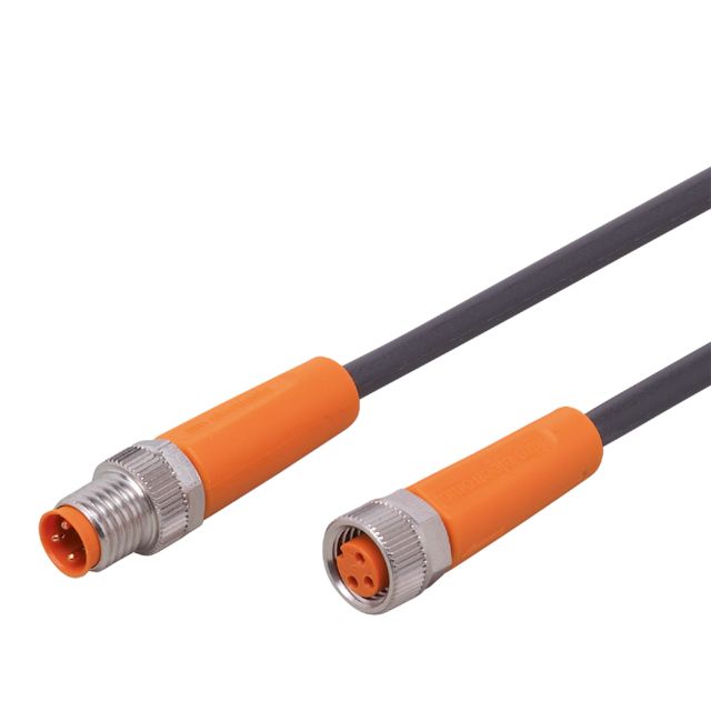 ifm electronic Male 3 way M8 to Female 3 way M8 Communication Cable, 3 m