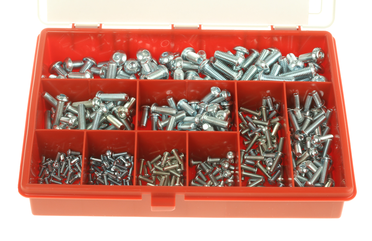 RS PRO Steel 450 Piece Hex Socket Drive Screw/Bolt Kit