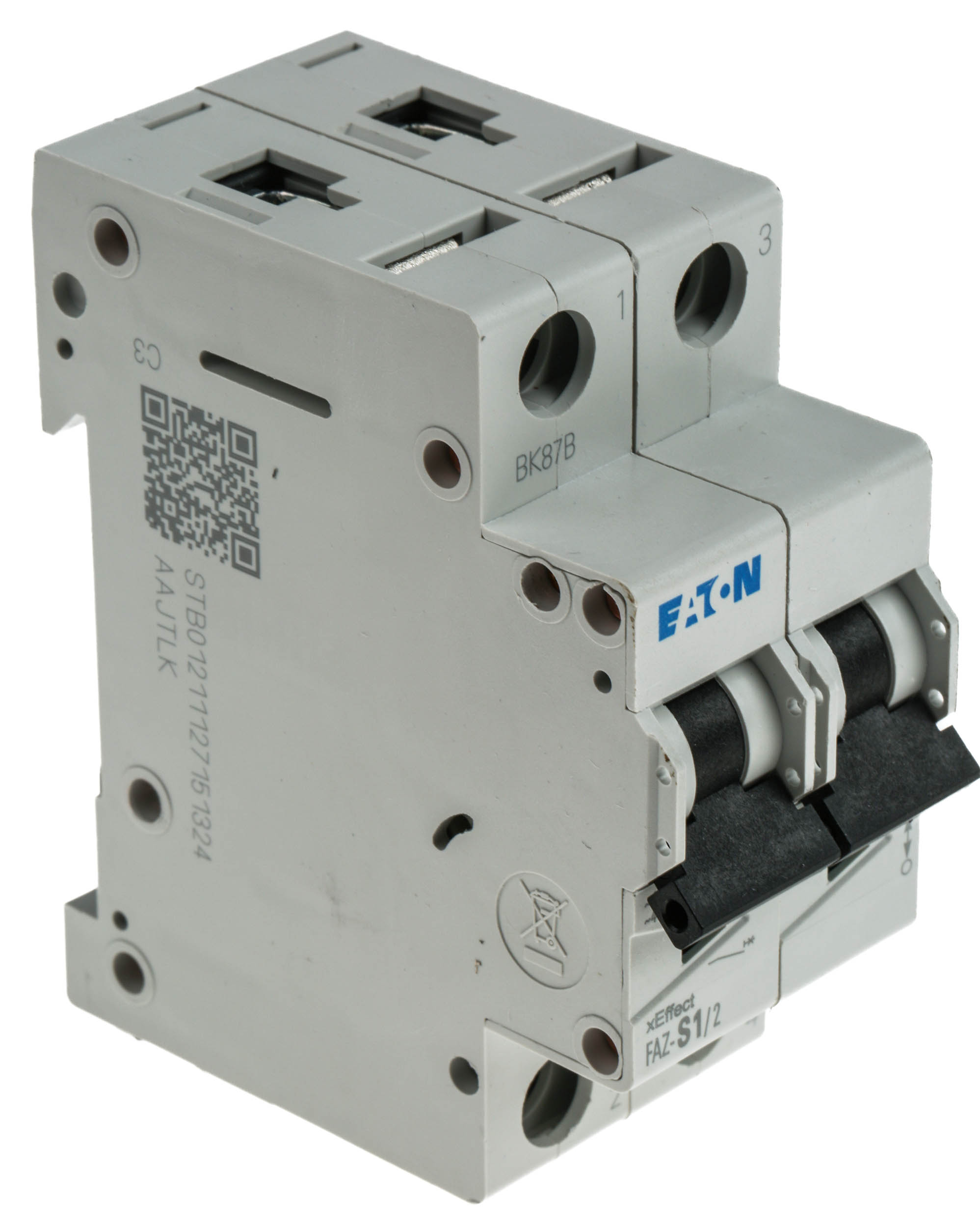 Eaton xEffect MCB, 2P, 1A Curve S, 230V AC, 60V DC, 10 kA Breaking Capacity