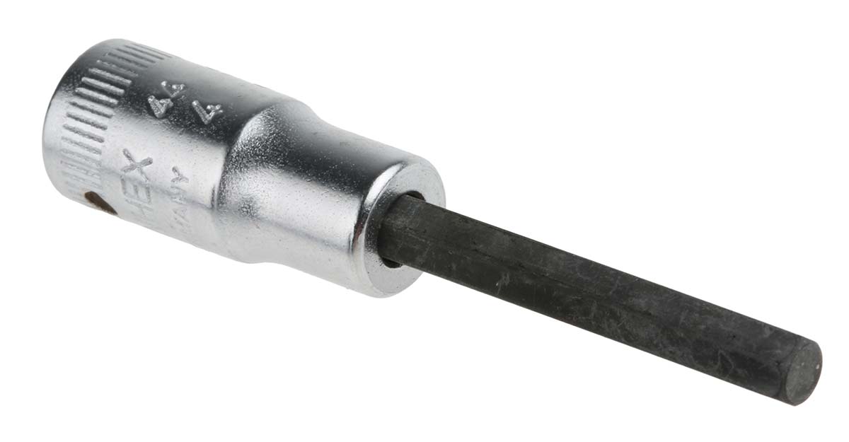 STAHLWILLE 1/4 in Drive Bit Socket, Hex Bit, 4mm, 55 mm Overall Length