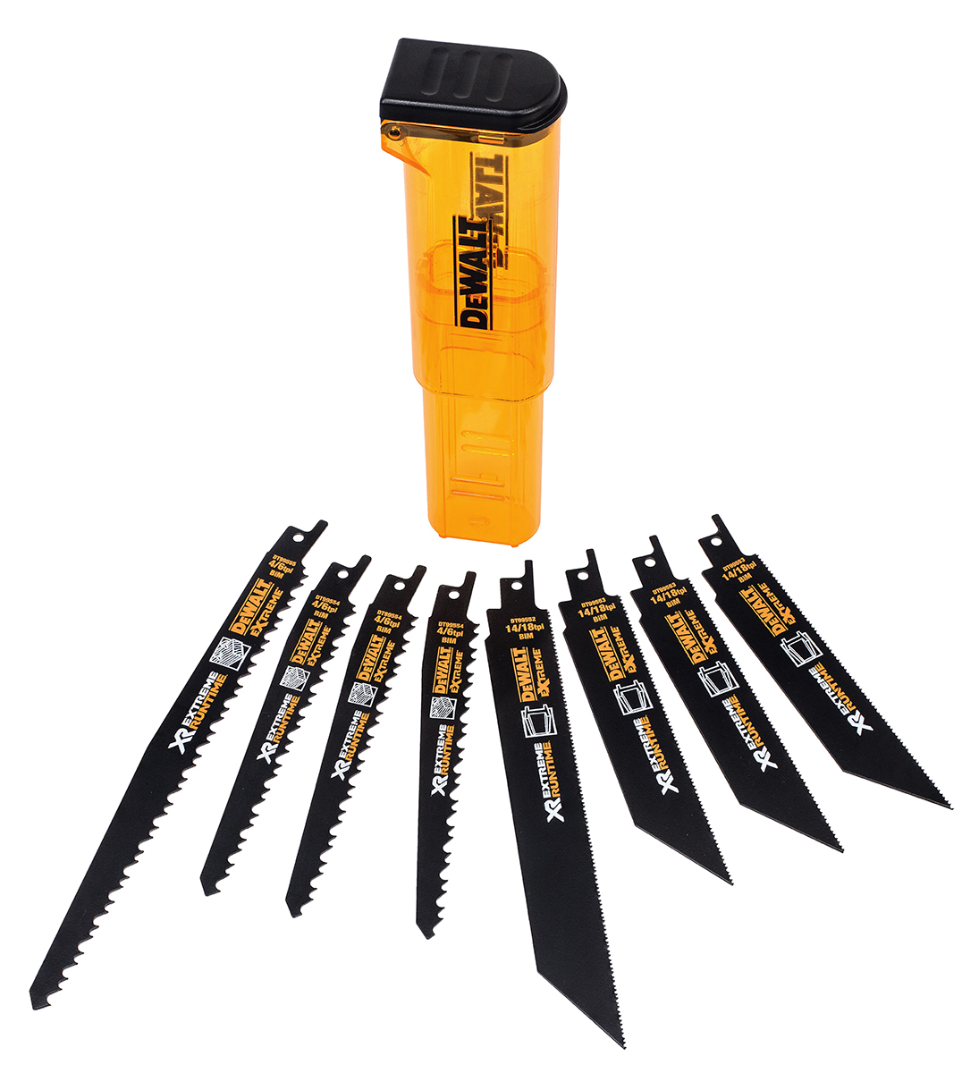 DeWALT, 14/18 TPI, 4/6 TPI Teeth Per Inch 152mm Cutting Length Reciprocating Saw Blade, Pack of 8
