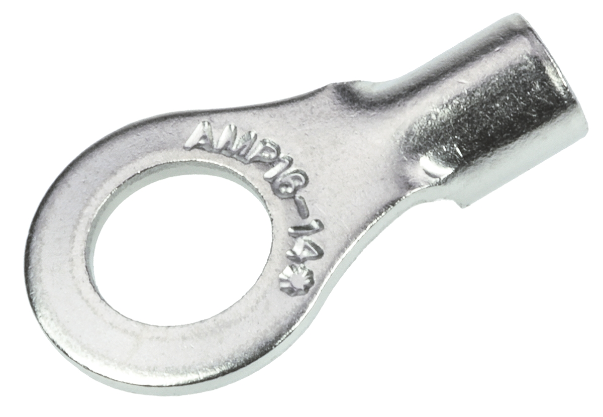 TE Connectivity, STRATO-THERM Uninsulated Ring Terminal, M5 Stud Size, 1mm² to 2.6mm² Wire Size