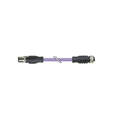 B&R Male 4 way M12 to Female 4 way M12 Cable, 10 m