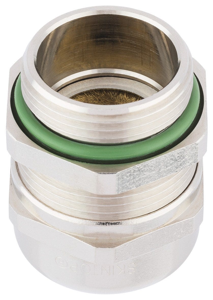 Lapp SKINTOP Series Metallic Nickel Plated Brass Cable Gland, M63 Thread, 34mm min., 45mm max., IP68