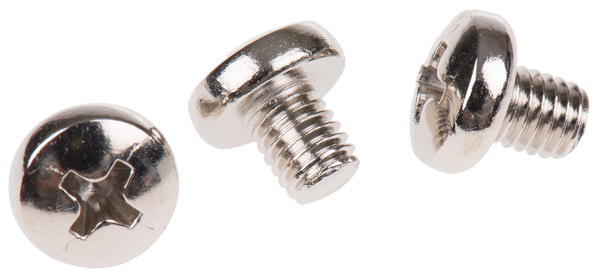 RS PRO Pozi M5 Pan Brass Machine Screws DIN 7985 x 6.0mm