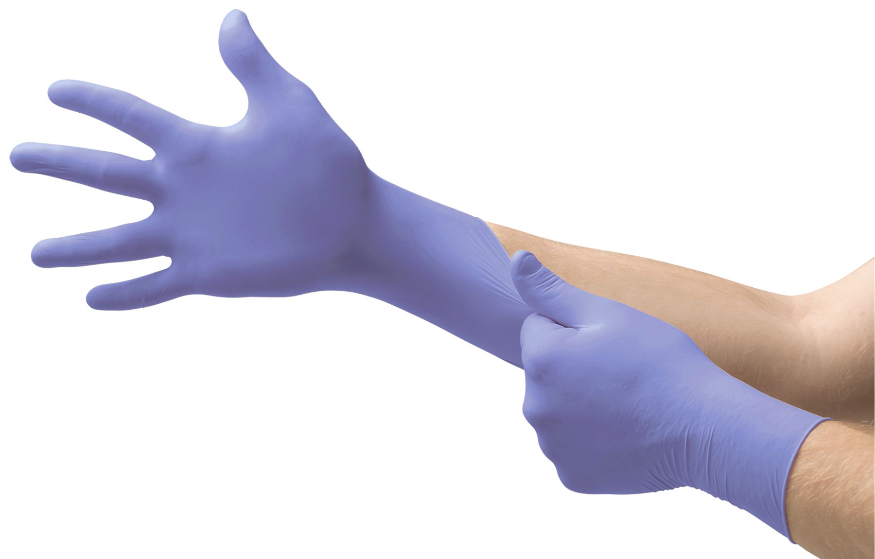 Ansell 93-843 Purple Powder-Free Nitrile Disposable Gloves, Size 7.5-8, Medium, 100 per Pack