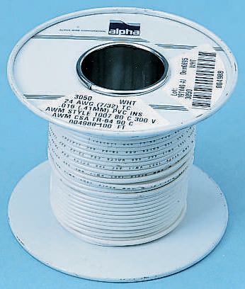 Alpha Wire Hook-up Wire PVC Series Blue 0.75 mm² Hook Up Wire, 18 AWG, 16/0.25 mm, 30m, PVC Insulation, 3075 BL005