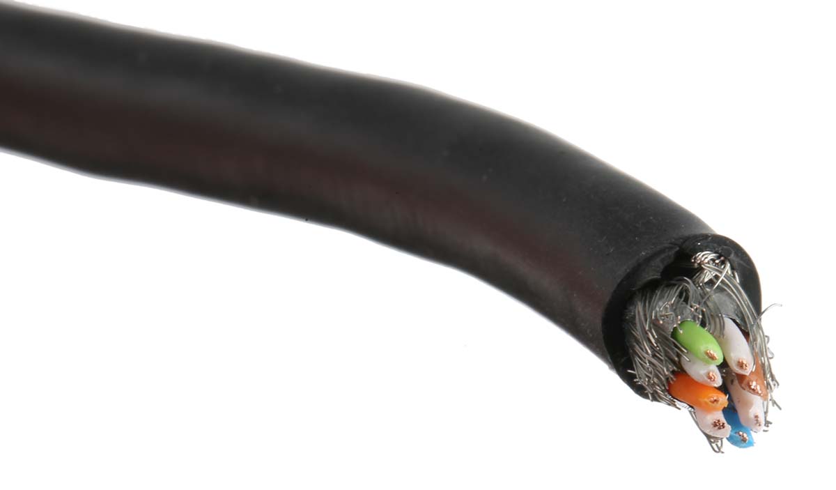 HARTING, 100m Cat6, Black, S/FTP Shielded, Unterminated PVC Sheath