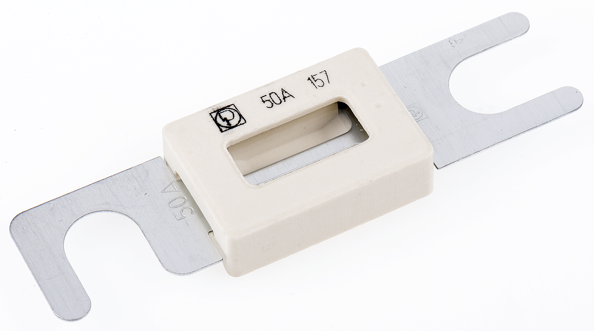 Littelfuse 50A Grey, White Fuse Strips Car Fuse, 80V dc