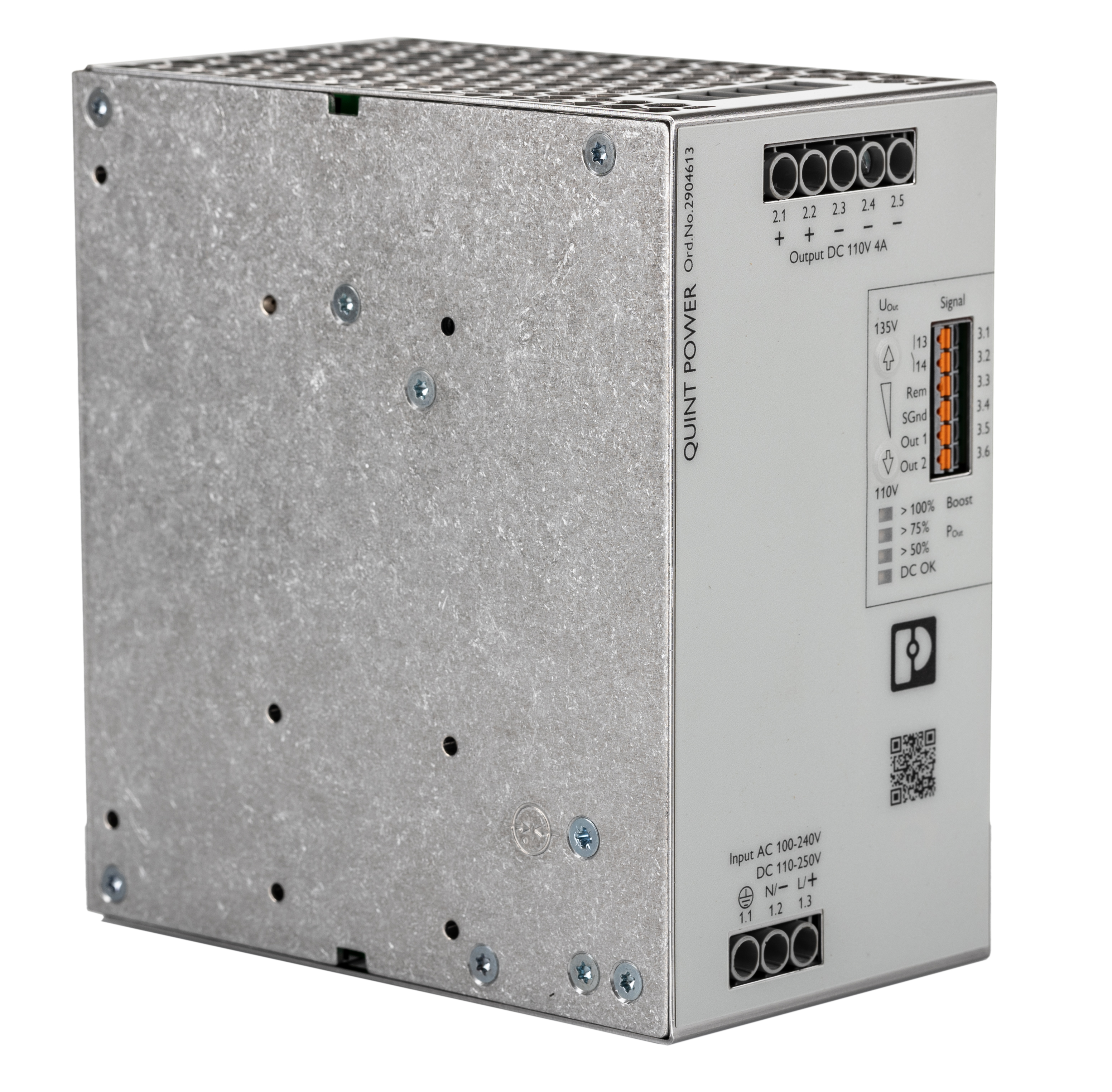 Phoenix Contact QUINT POWER DIN Rail Power Supply, 240V ac ac, dc Input, 110V dc dc Output, 4A Output, 660W