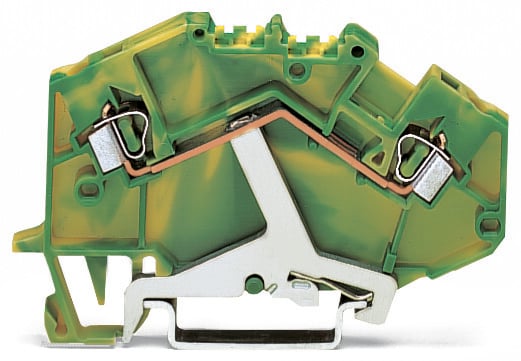 WAGO 2-Way DIN Rail Earth Terminal Block, 2.5mm², 14 AWG Wire, Cage Clamp, Polyamide Housing