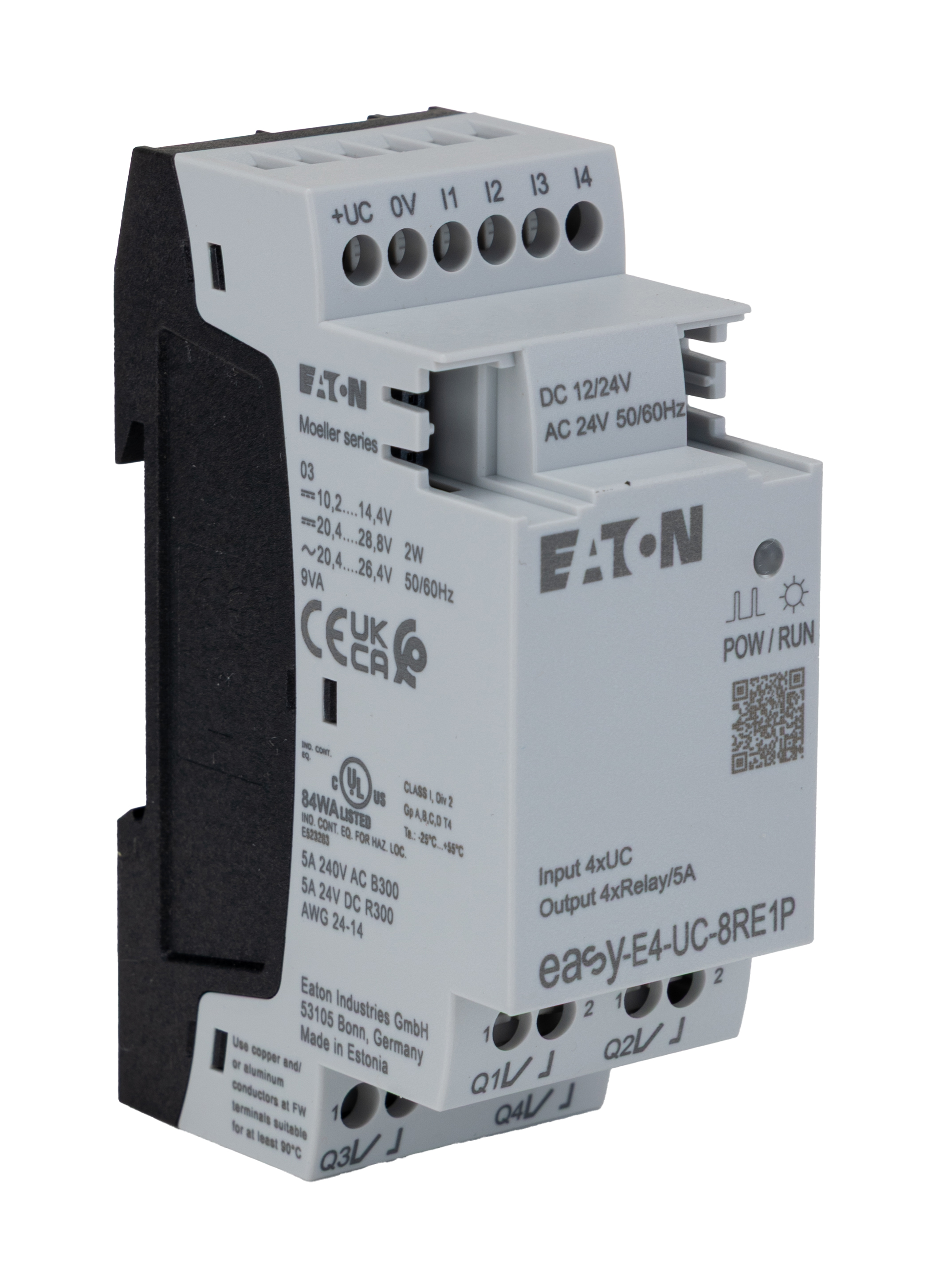 Eaton EasyE4 Series Control Relay, 264 V Supply, Relay Output, 4-Input, Digital Input