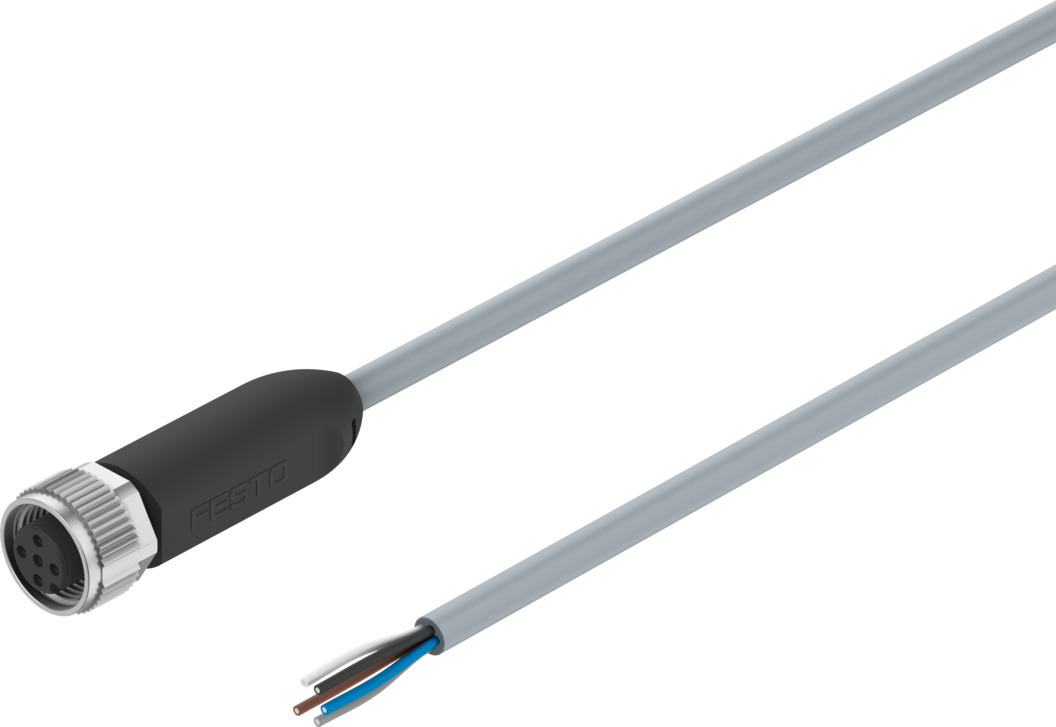 Festo Male 5 way Socket to 5 way Cable Actuator/Sensor Cable, 2.5 m