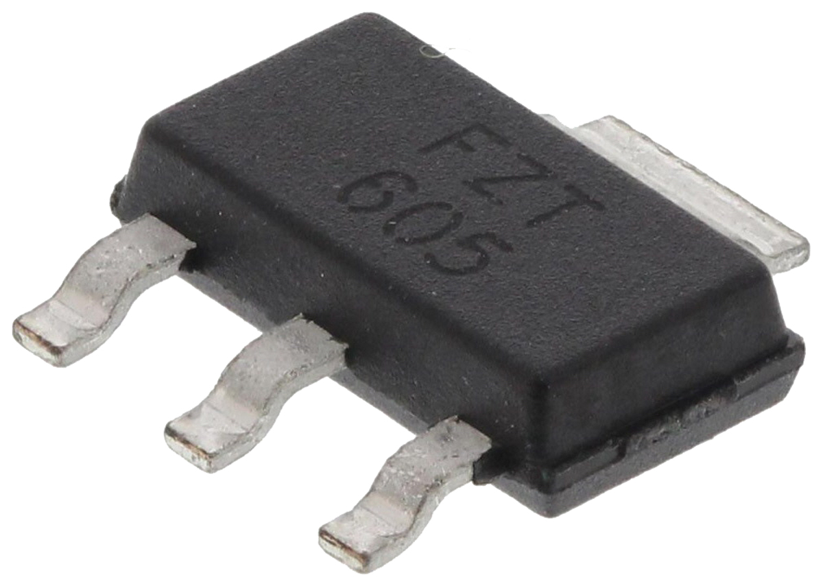 Diodes Inc FZT605TA NPN Darlington Transistor, 1.5 A 120 V HFE:500, 3 + Tab-Pin SOT-223