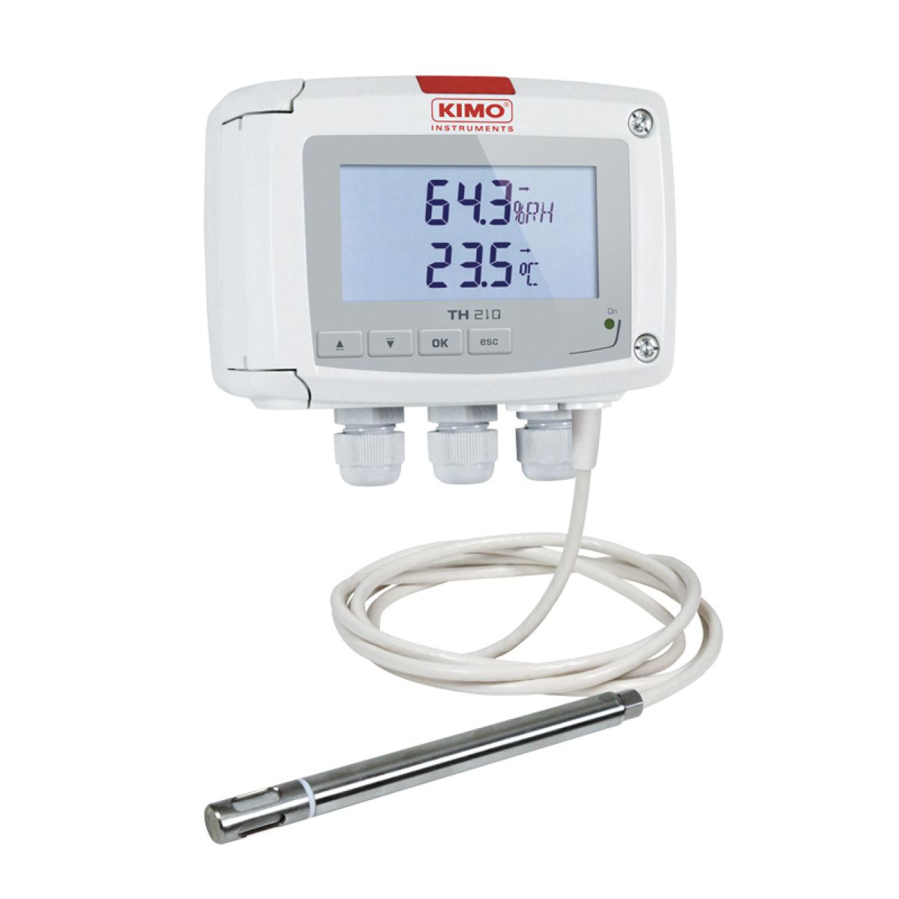 KIMO TH210 Fixed Hygrometer, ±1.5 %RH Accuracy, +100°C Max, 100%RH Max, RS Calibration