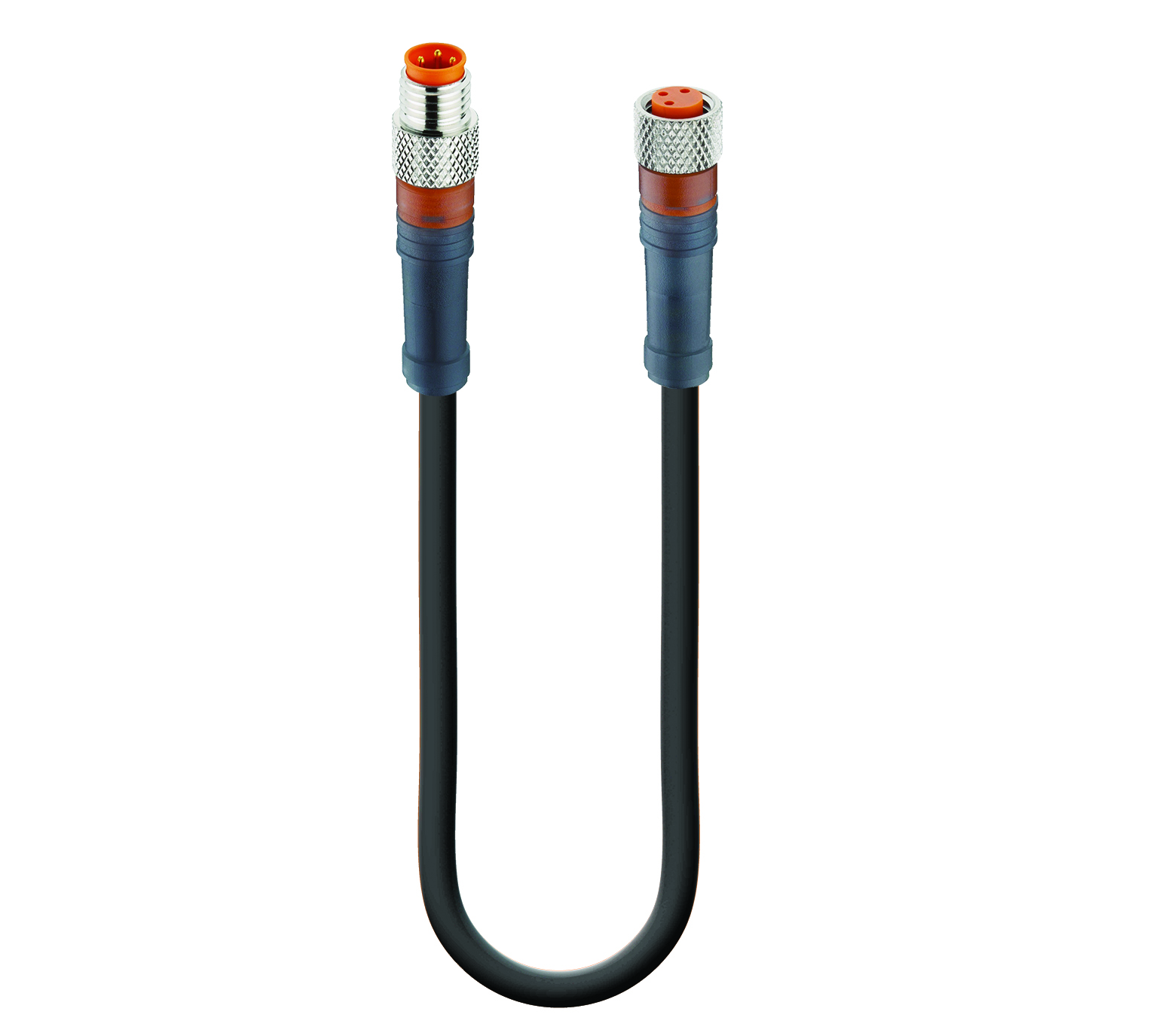 Lumberg Automation Male 3 way M8 to Female 3 way M8 Sensor Actuator Cable