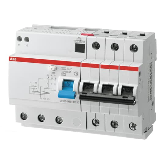 ABB RCBO, 32A Current Rating, 3P Poles, Type C