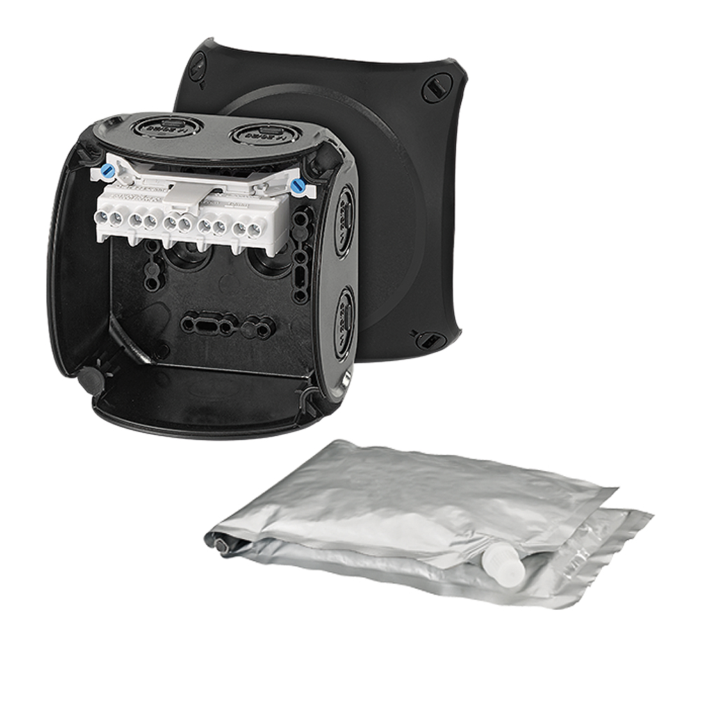 HENSEL WP Series Black Polycarbonate Terminal Box, IP68, 5 Terminals, 70 x 104 x 104mm