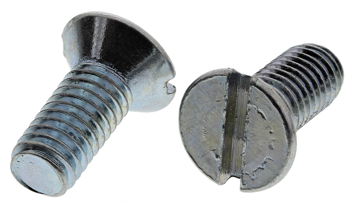 RS PRO Slot M5 Countersunk Steel Machine Screws DIN 963 x 12.0mm