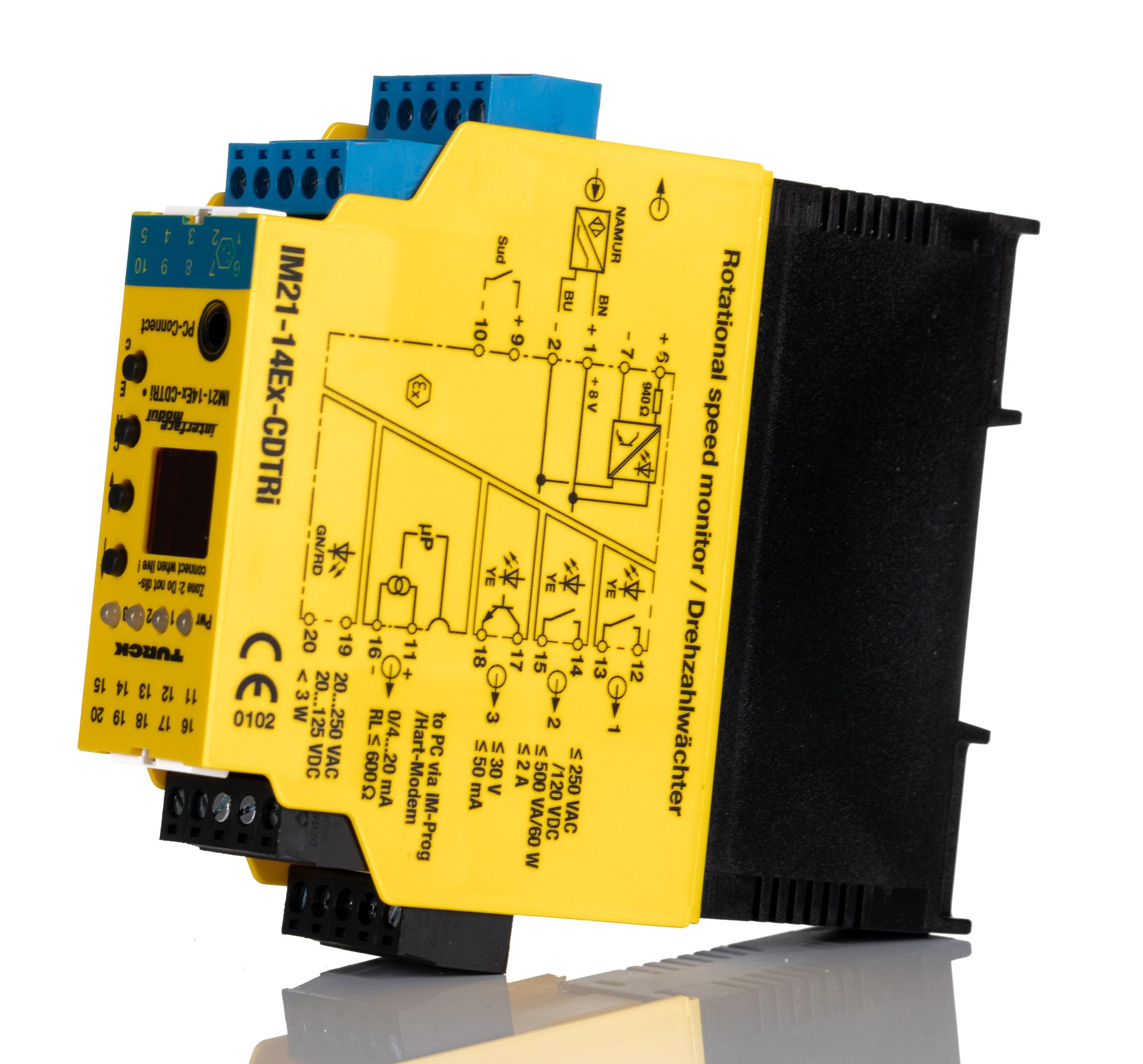Turck 1 Channel Galvanic Barrier, Rotation Speed Monitor, Frequency Input, Current Output, ATEX, IECEx