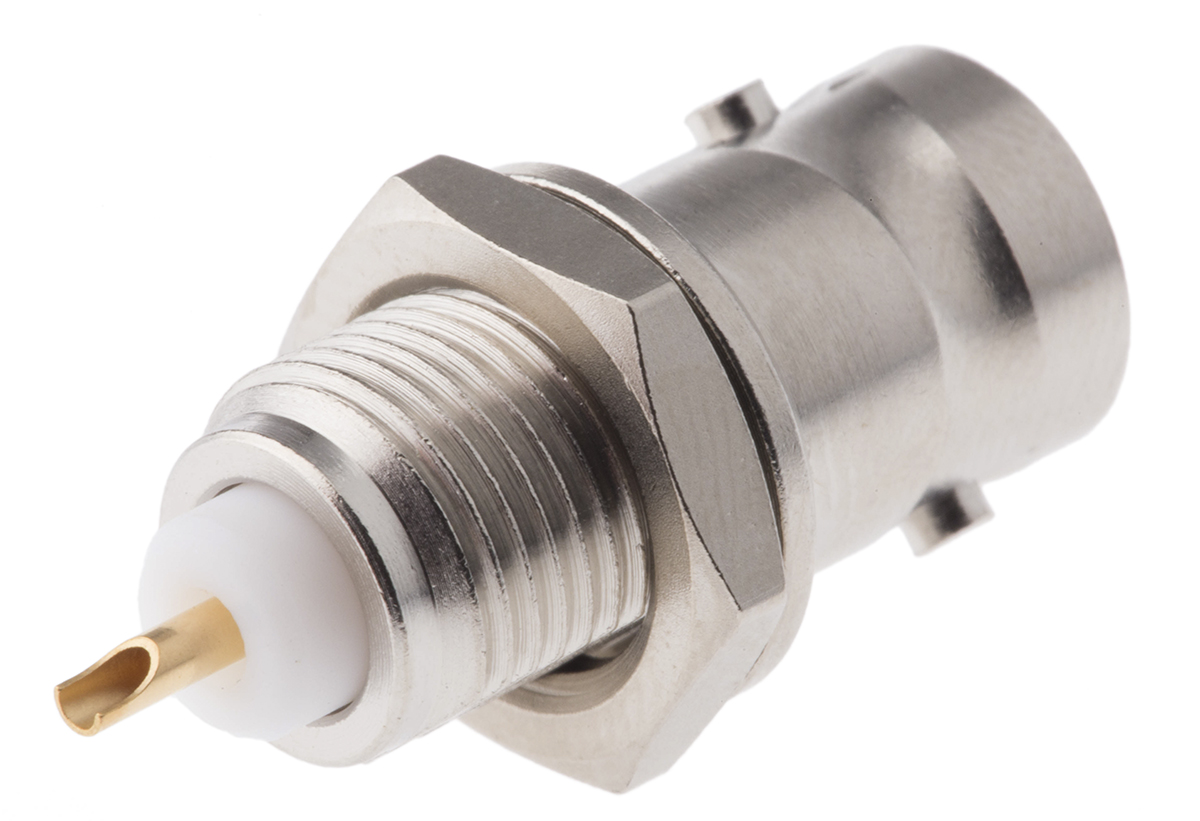 Radiall Straight 75Ω Panel Mount BNC Connector, jack, Nickel, Solder Termination