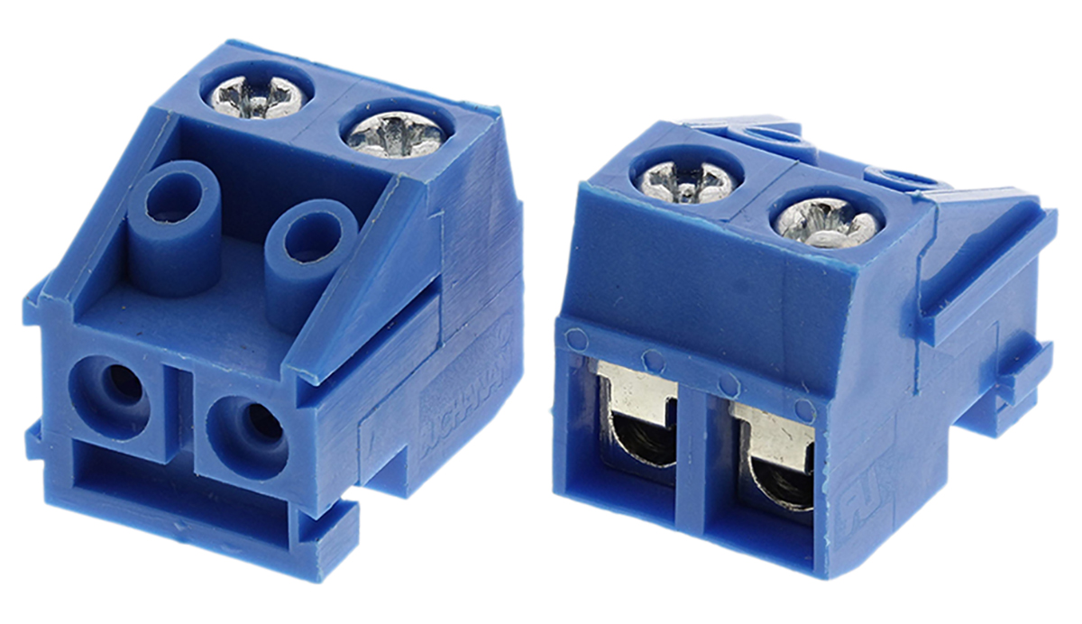 TE Connectivity Buchanan Series PCB Terminal Block, 2-Contact, 5mm Pitch, Through Hole Mount, 1-Row, Screw Termination