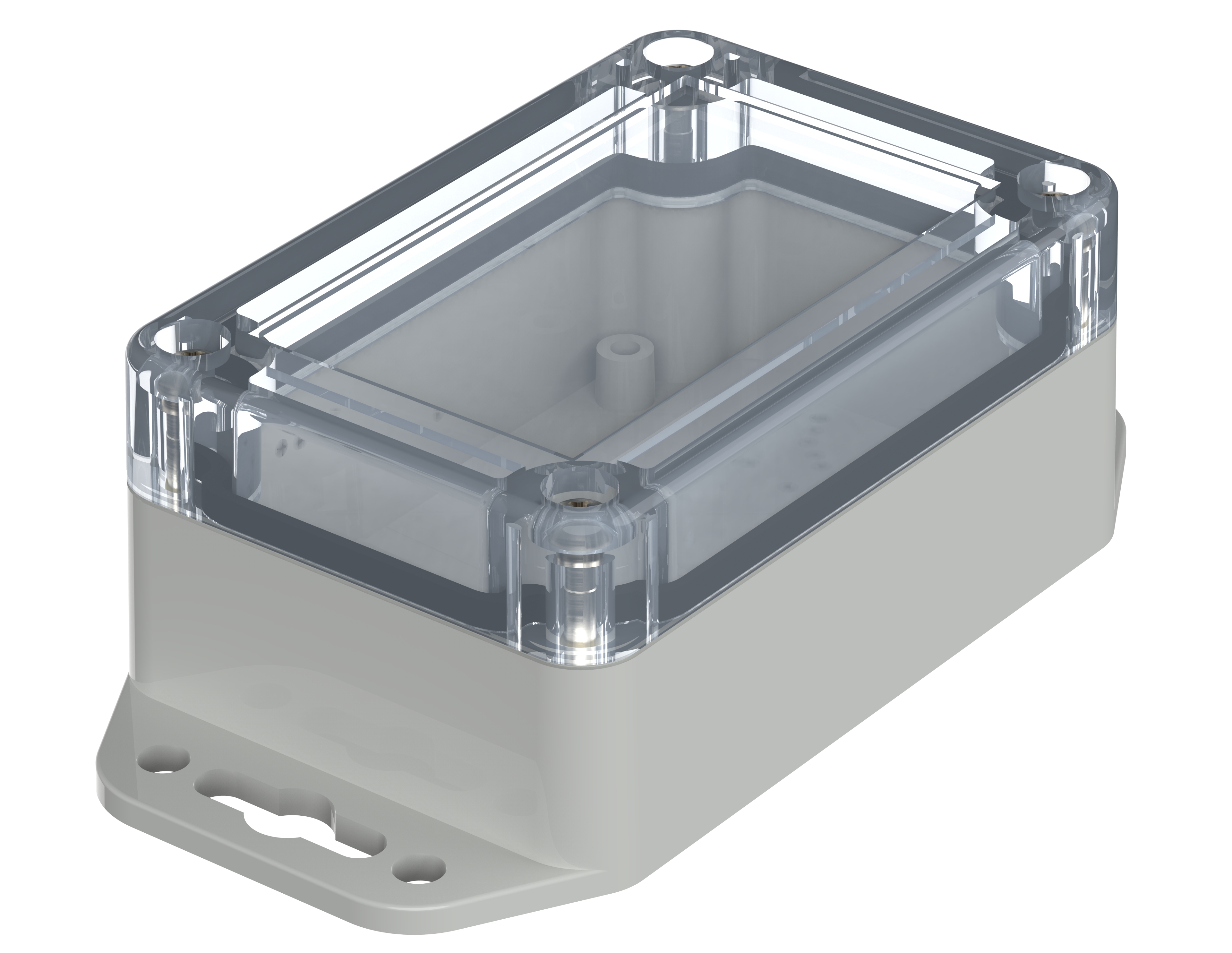 Bopla Euromas X Series Light Grey Polycarbonate Enclosure, IP66, IP68, IK07, Flanged, Clear Lid, 90 x 60 x 39.9mm