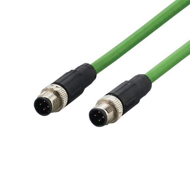 ifm electronicE211, 5m, Green M12 to Male M12 Male, Shielded, Terminated PVC Sheath