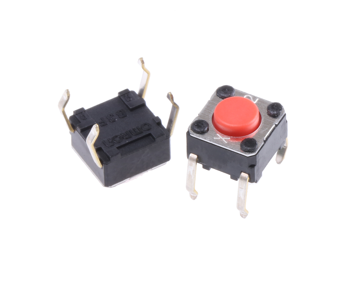 Omron Plunger Tactile Switch, SPST 50 mA @ 24 V dc 0.9mm Through Hole