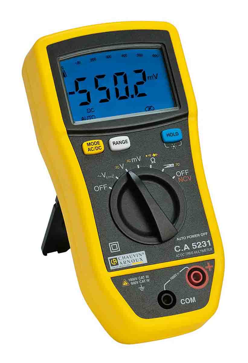 Chauvin Arnoux CA 5231 Handheld Digital Multimeter, True RMS, 600A ac Max, 600A dc Max, 1000V ac Max