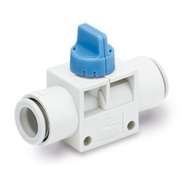 SMC Manual Control Liquid Flow Pneumatic Manual Control Valve VHK Series Series, One-Touch Fitting 6 mm, 6mm, III B