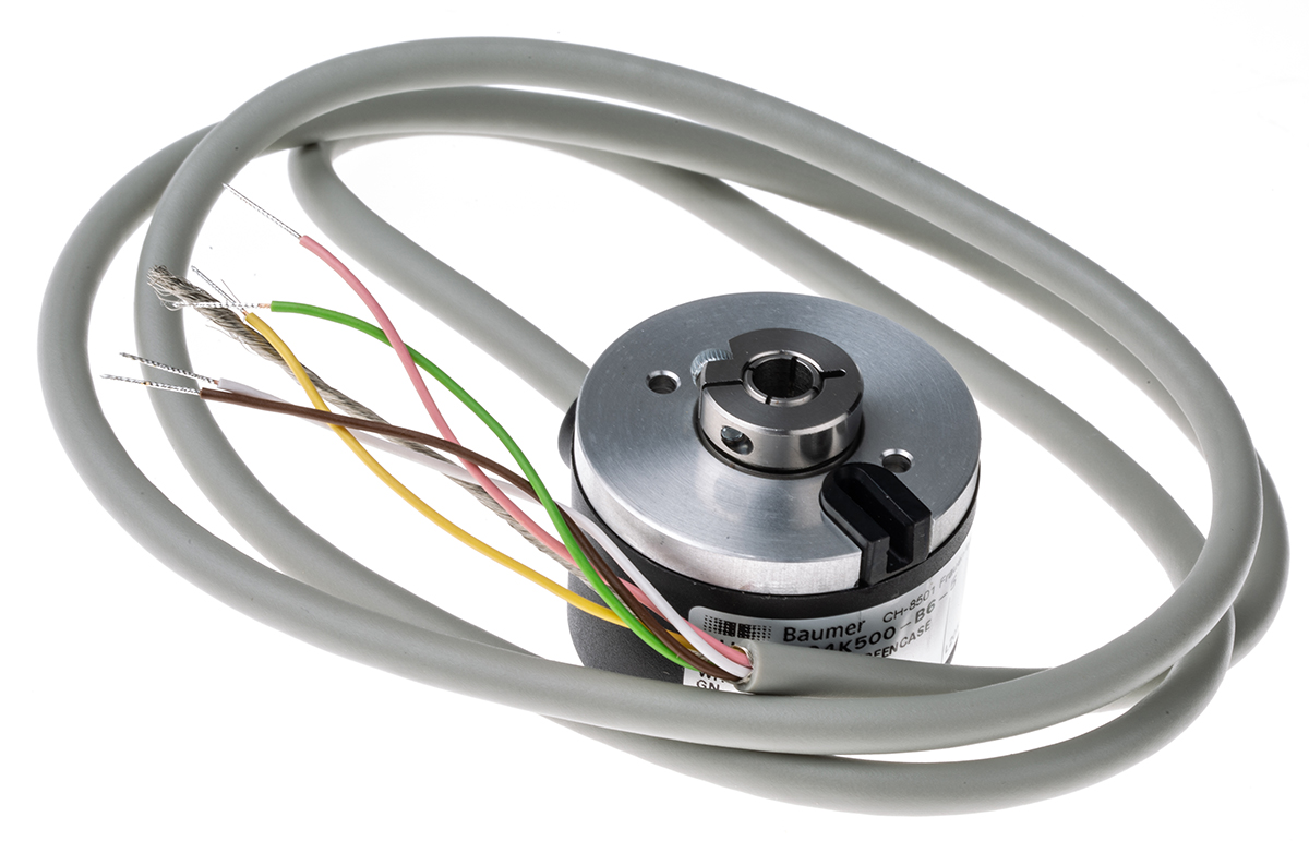 Baumer BHK Series Optical Incremental Encoder, 500 ppr, HTL/Push Pull Signal, Hollow Type, 6mm Shaft