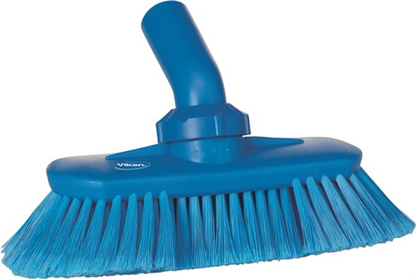 Vikan Soft Bristle Blue Scrubbing Brush, 44mm bristle length, Polyester, Polypropylene, Stainless Steel bristle material