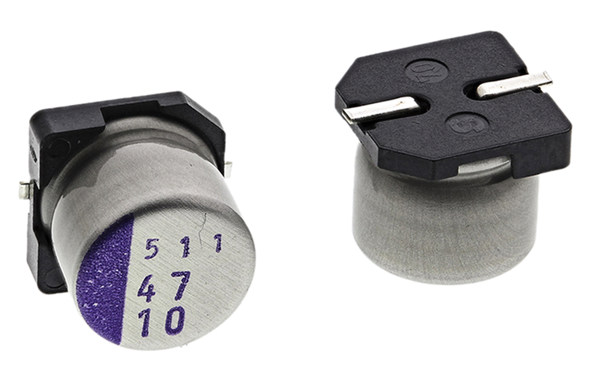 Panasonic 47μF Surface Mount Polymer Capacitor, 10V dc