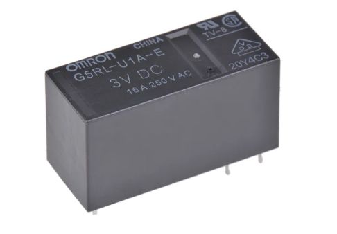 Omron PCB Mount Non-Latching Relay, 5V dc Coil, 16A Switching Current, SPST