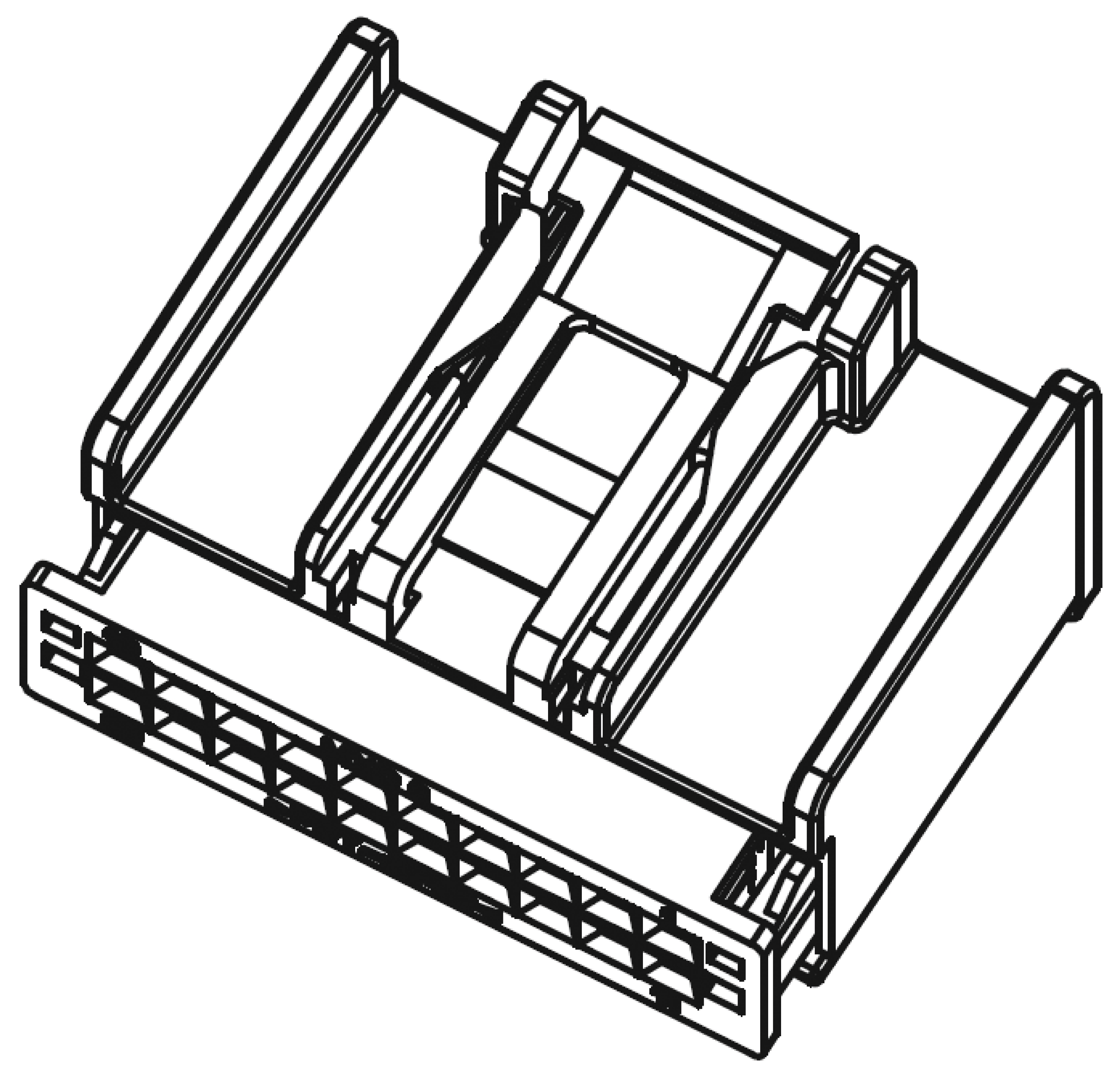 Molex, H-DAC 64 Female Connector Housing, 2.54mm Pitch, 16 Way, 2 Row