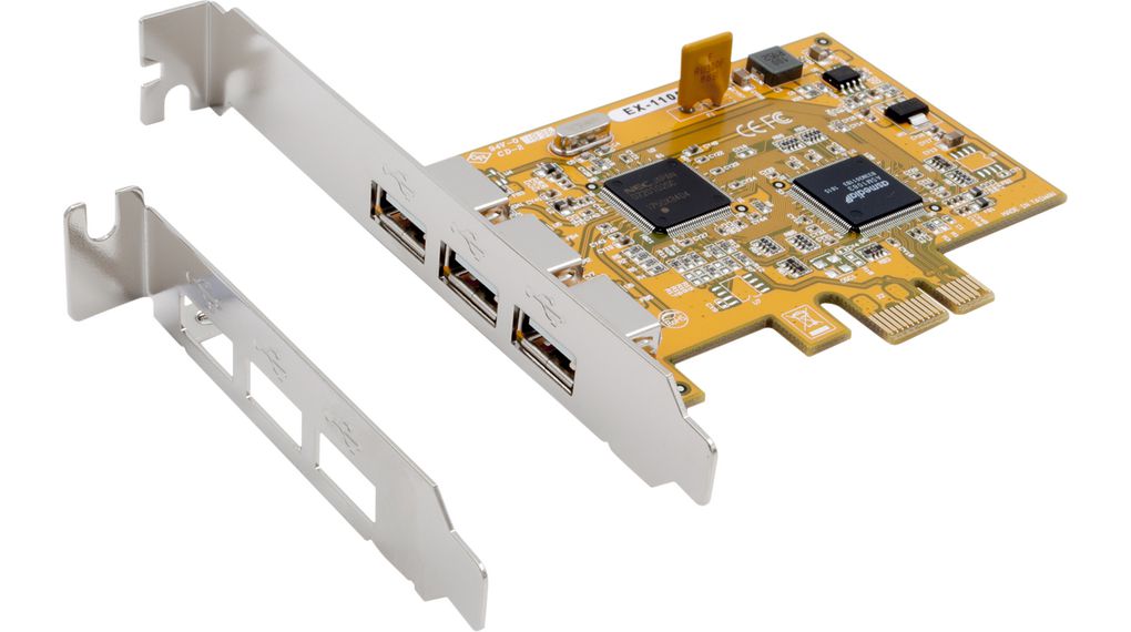 Exsys 3 Port PCIe Network Card, 480Mbit/s