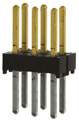 Samtec TSW Series Straight Through Hole Pin Header, 6 Contact(s), 2.54 mm Pitch, 2 Row, Unshrouded
