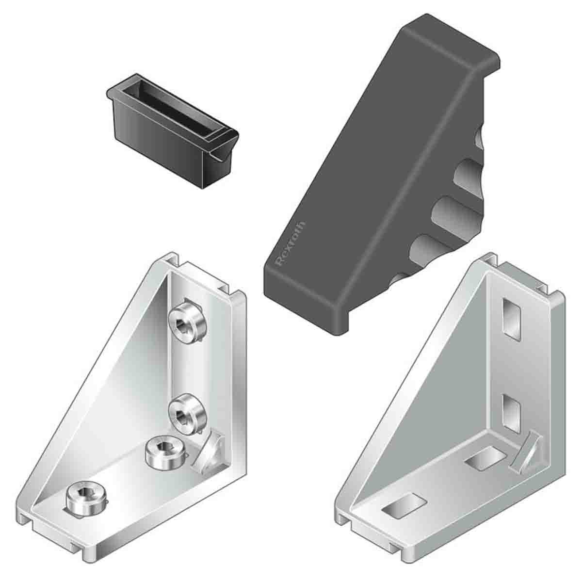 Bosch Rexroth Angular Cover Cap, Connecting Component, Strut Profile 30 mm, Groove Size 8mm