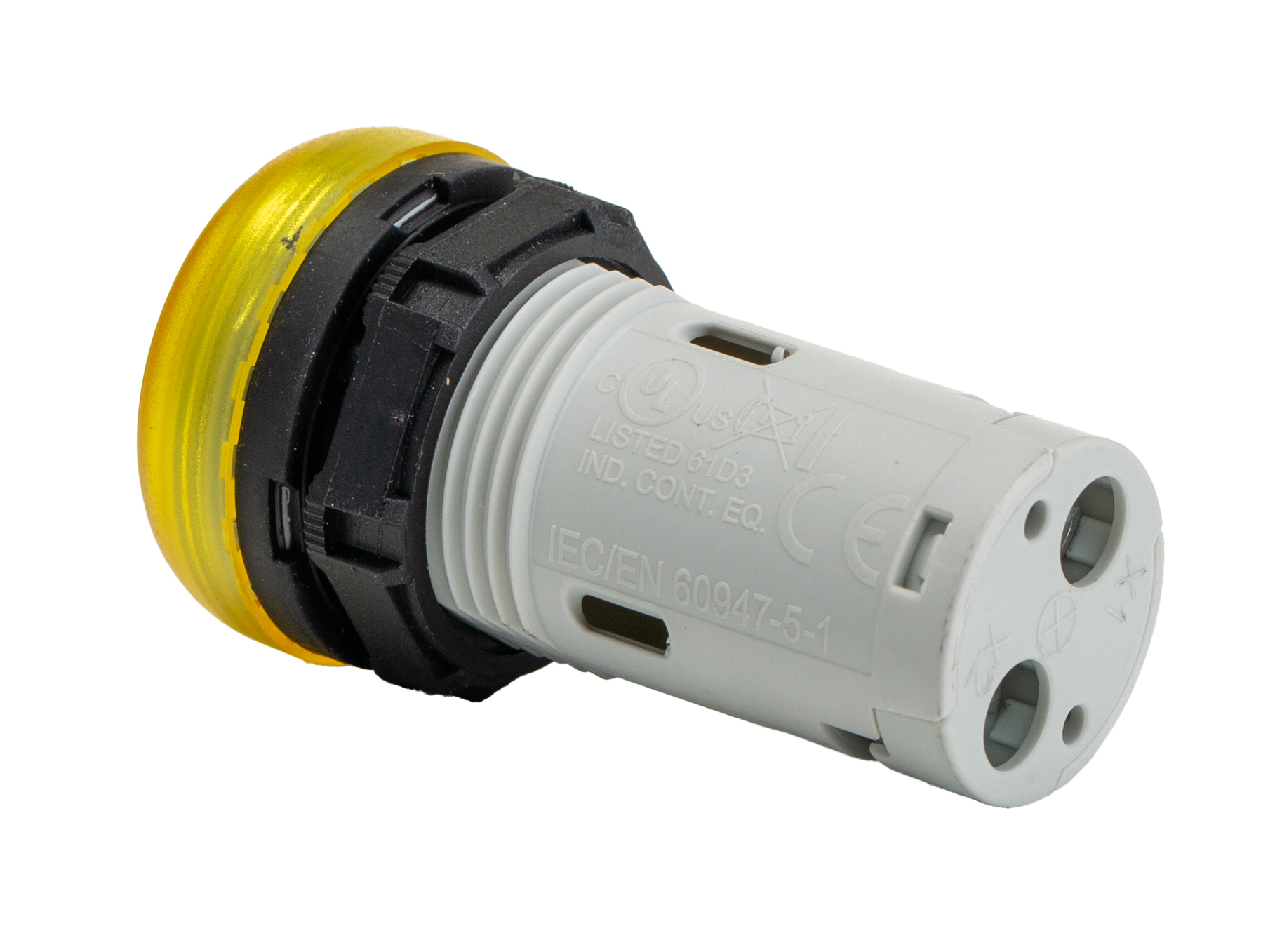 Lovato, LPML, Panel Mount Yellow LED Pilot Light, 22mm Cutout, IP66, IP67, IP69K, Round, 48V