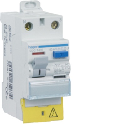 Hager CDC RCD Switch, 40A, 2 Pole, 30mA, Type AC, 230V