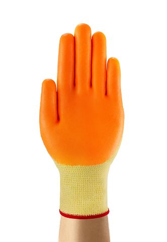 Ansell 11-515 Yellow Kevlar Work Gloves, Size 10, Nitrile Coating