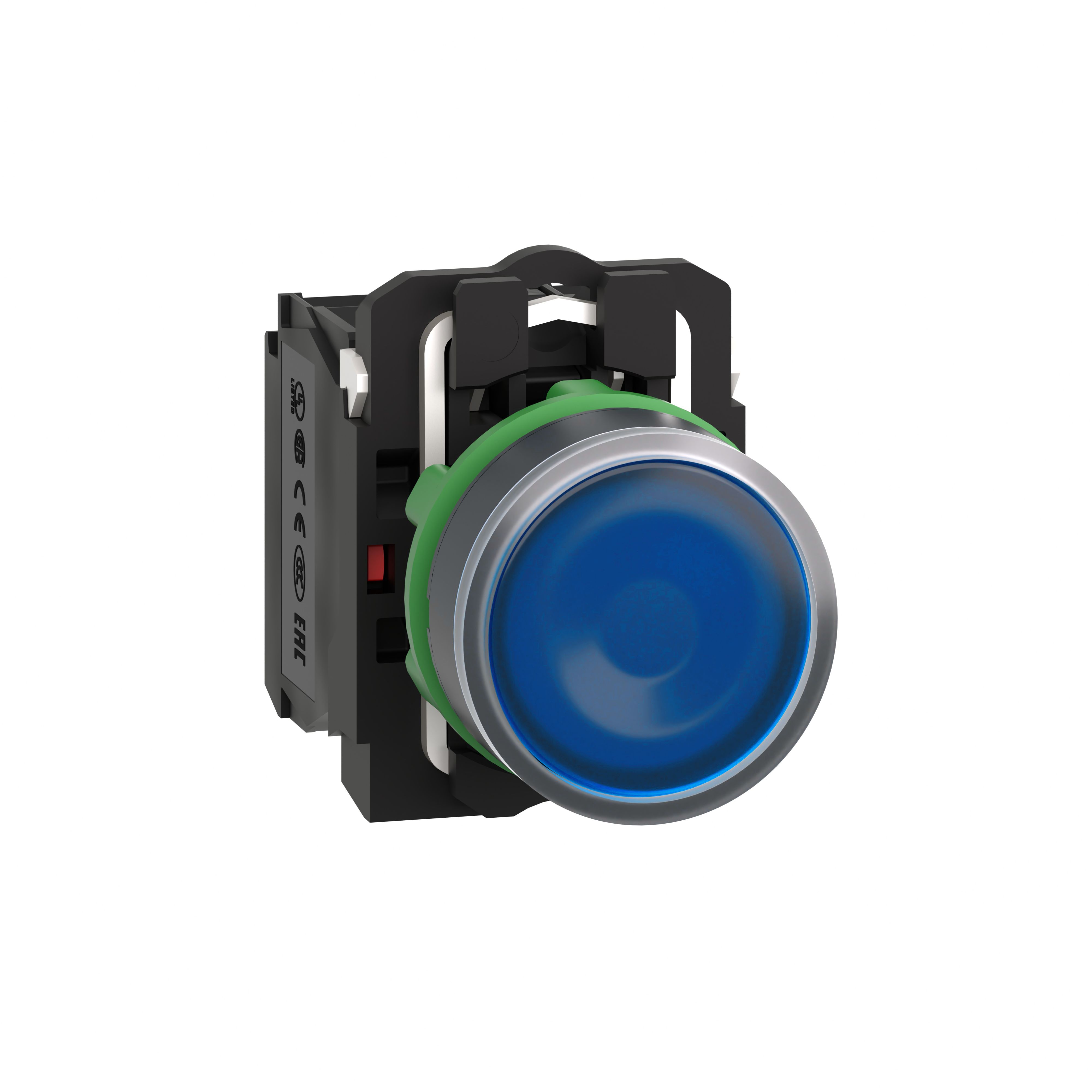 Schneider Electric Harmony Series Illuminated Push Button, Slow Brake, Panel Mount, 22mm Cutout, SPDT, 600V, IP66,